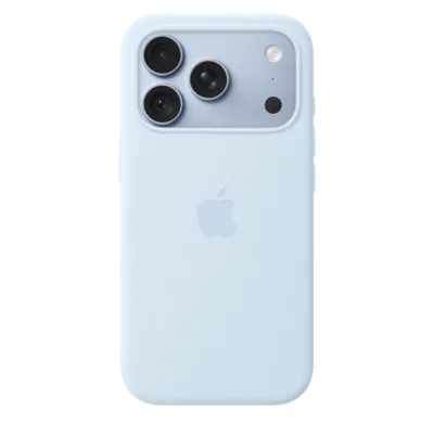 Apple Silikon Case iPhone 18 Pro mit MagSafe – Klarblau