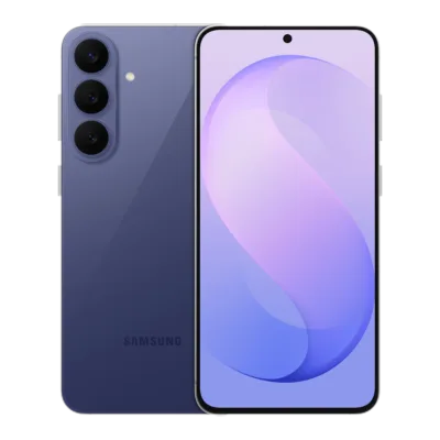 Samsung Galaxy S26 FE Blueberry – Vorder- und Rückseite
