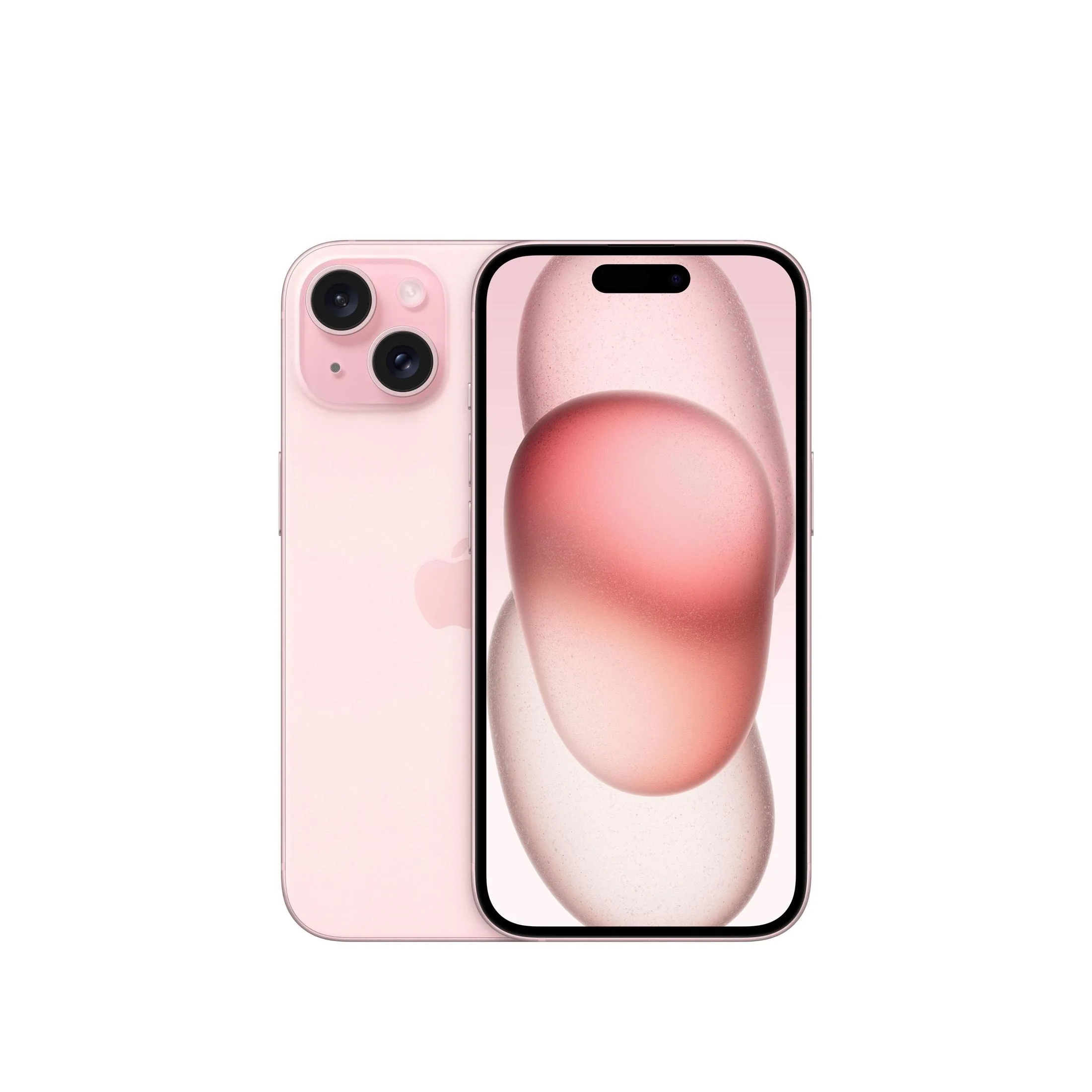 Apple iPhone 15 128 GB Refurbished in Rosa – Vorder- und Rückseite